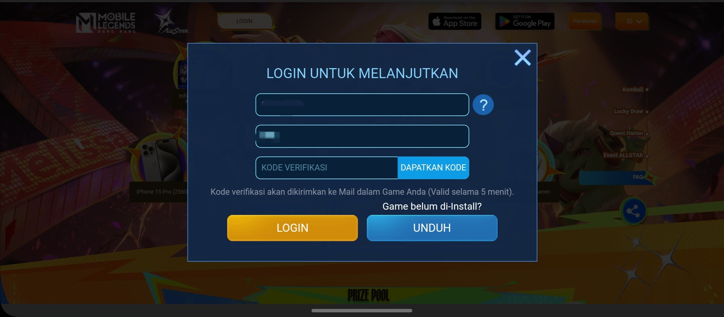 Cara Mendapatkan THR Mobile Legends - Login 2