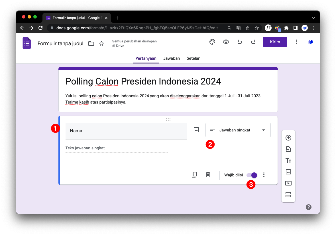 Cara Membuat Polling Pemilu 2024 di Google Form