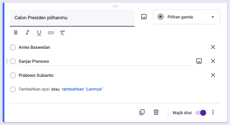 Cara Membuat Polling Pemilu 2024 di Google Form